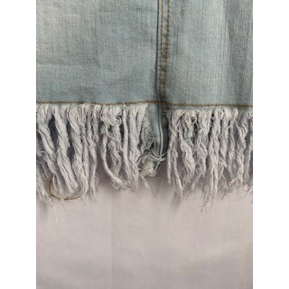 Hayden Los Angeles Medium Women's Denim Raw Hem Skirt - Picture 2 of 4